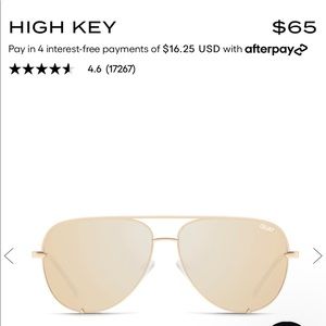 Quay High Key Gold Sunglasses w/ trifold case